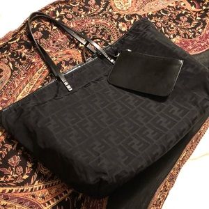 Fendi Zucca Black canvas tote